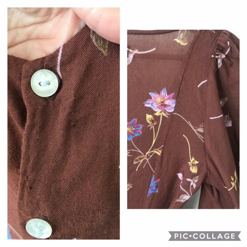 *Rare* Christy Dawn McCartney Brown Floral Dress - Picture 8 of 8